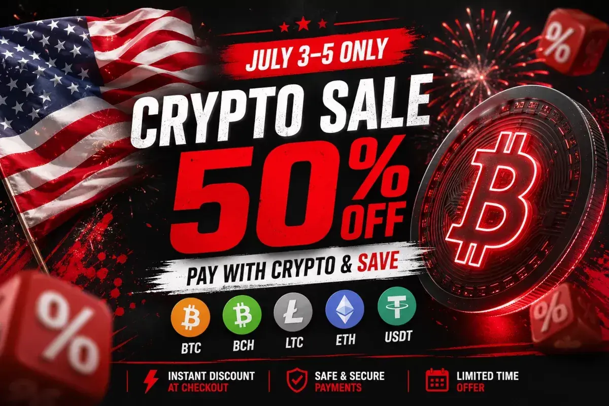 Independence Weekend Crypto Promo – 50% OFF