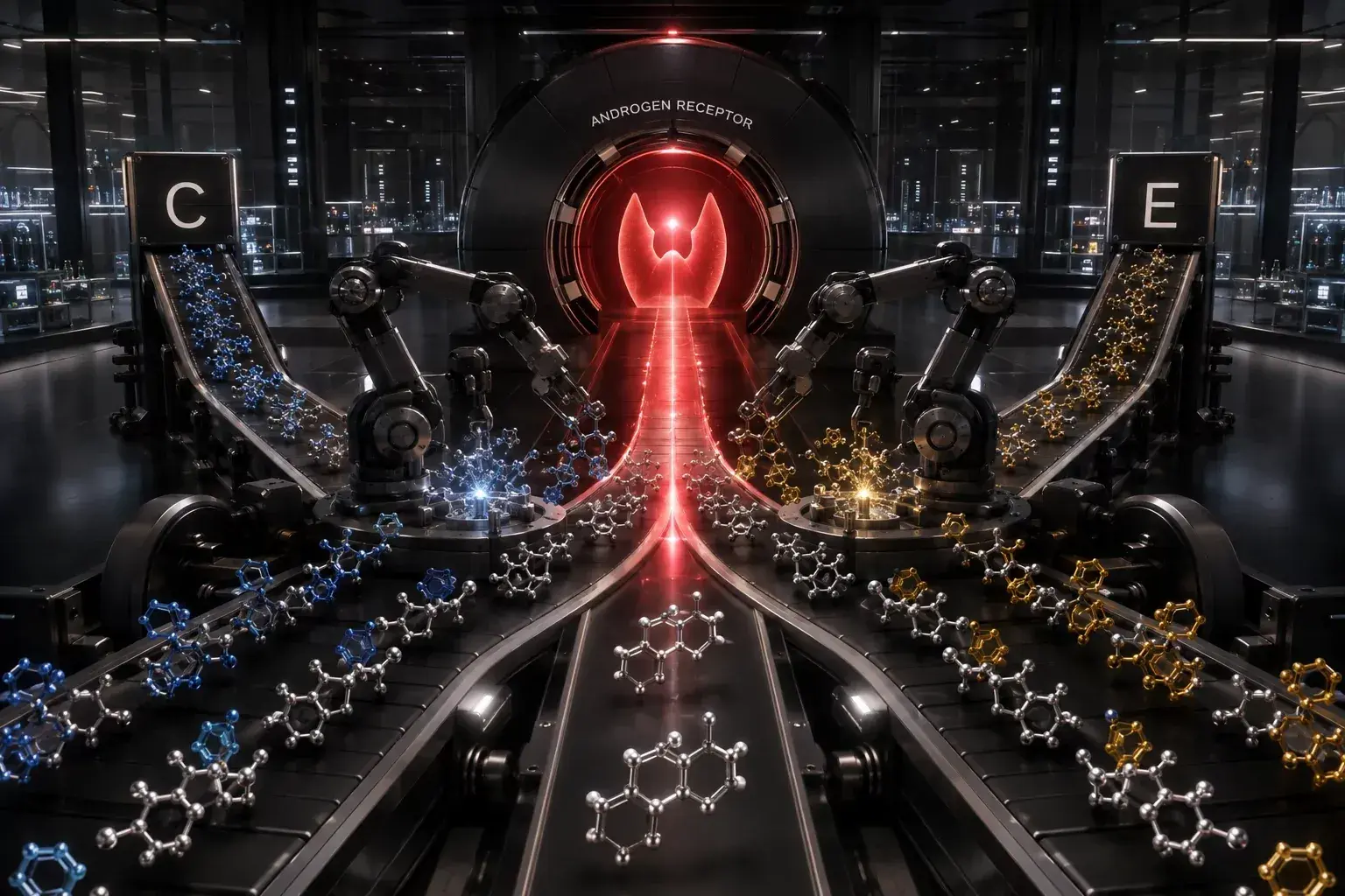 Visualization showing identical testosterone molecules activating androgen receptors regardless of ester type.